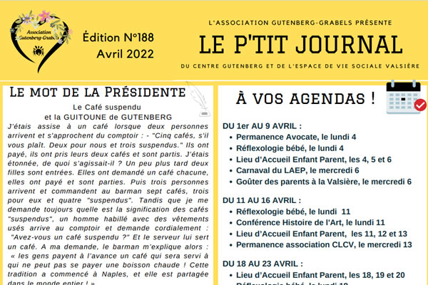 LE P’TIT JOURNAL – Avril 2022