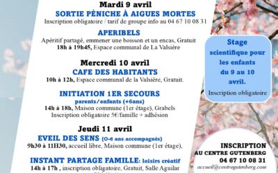 Programme de vacances avril 2024