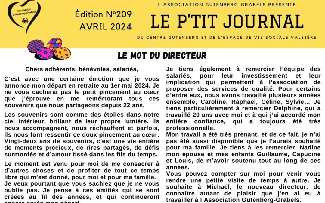 LE P’TIT JOURNAL D’AVRIL  2024