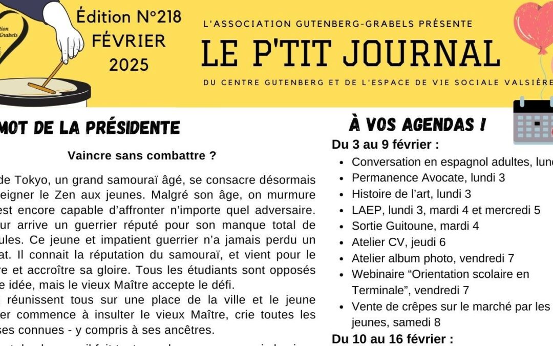 LE P’TIT JOURNAL DE FÉVRIER 2025