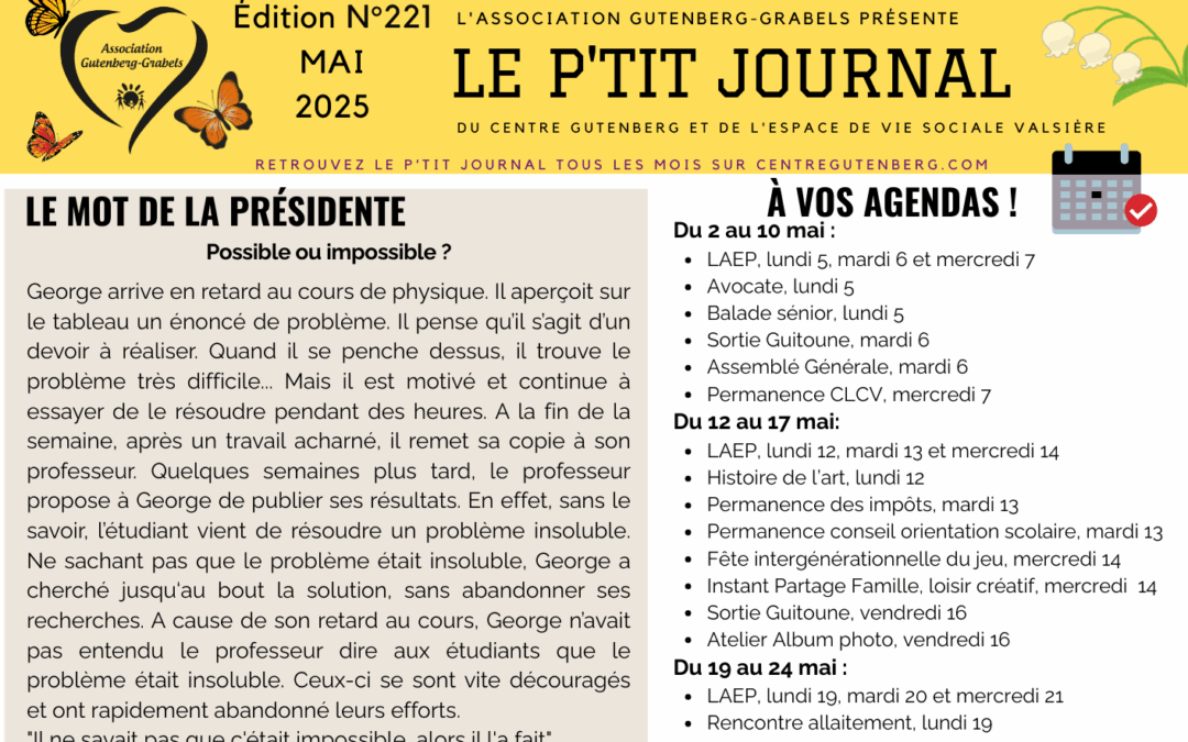 LE P’TIT JOURNAL DE MAI 2025