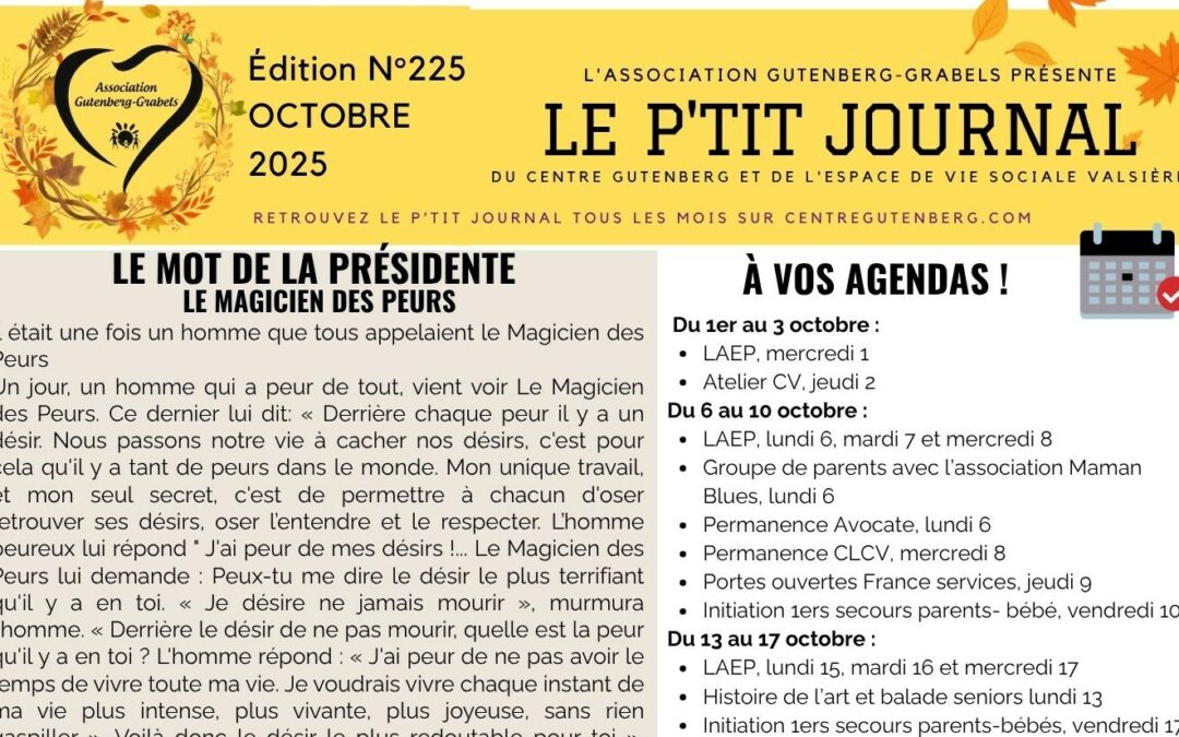 LE P’TIT JOURNAL D’OCTOBRE 2025