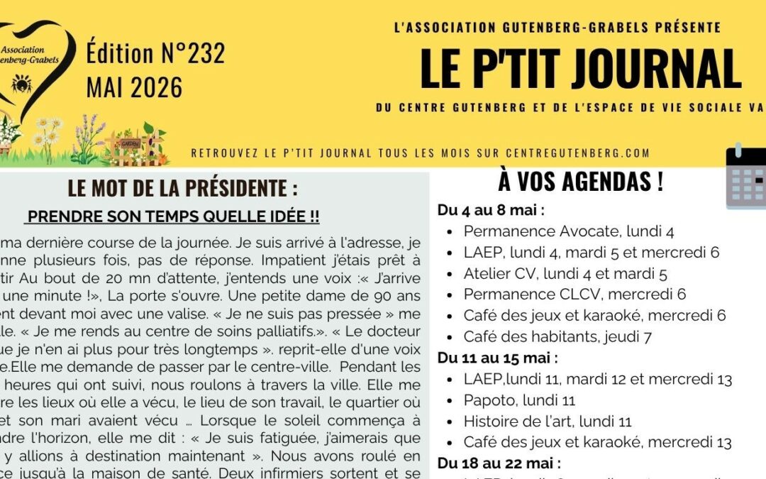 LE P&rsquo;TIT JOURNAL DE MAI 2026