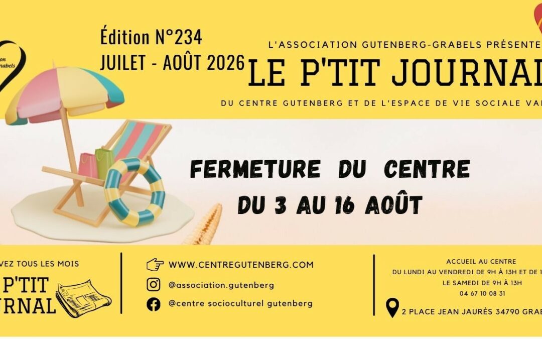 LE P&rsquo;TIT JOURNAL DE JUILLET-AOUT 2026
